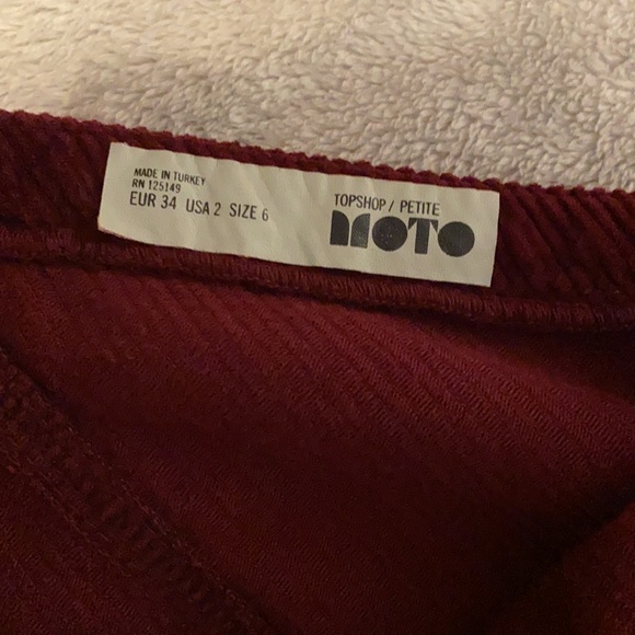 Burgundy overall dress from topshop . - Picture 3 of 3